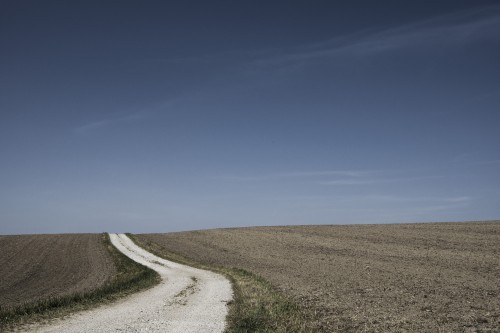 Cart track in Upperaustria leads to the sky.