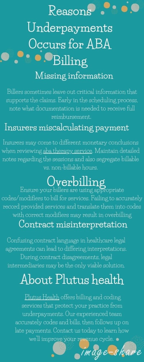 Reasons Underpayments occurs for ABA Billing